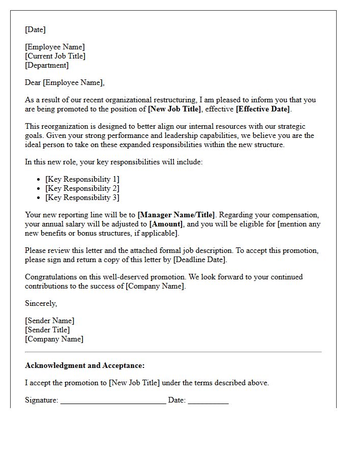 Structural Reorganization Promotion Letter
