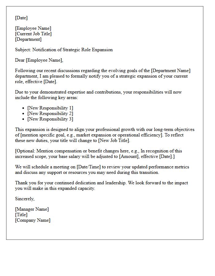 Strategic Role Expansion Notification Letter