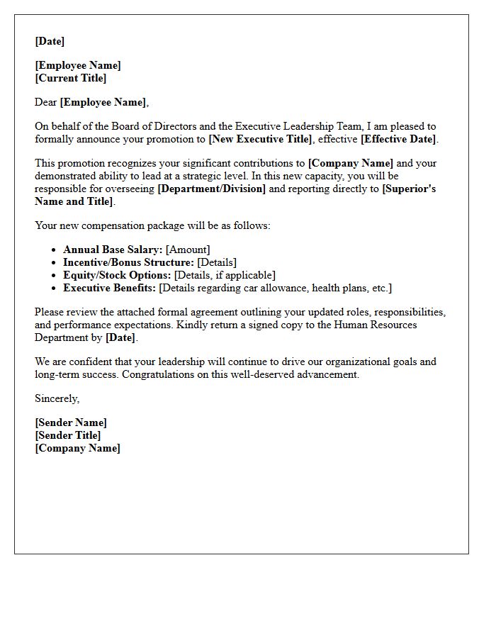 Executive Management Human Resources Promotion Letter