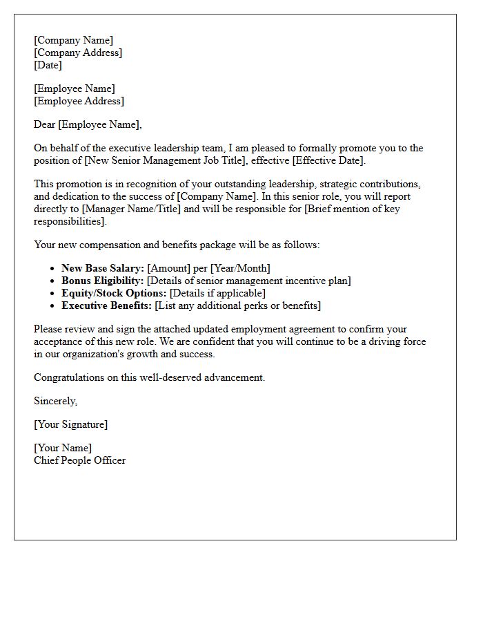 Chief People Officer Senior Management Promotion Letter