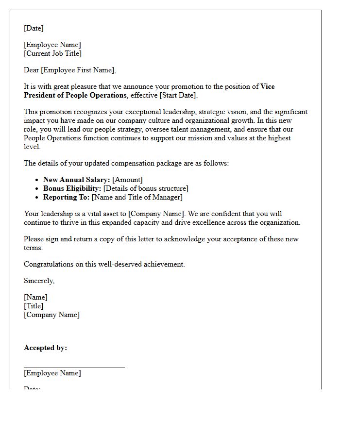 Vice President Of People Operations Promotion Letter