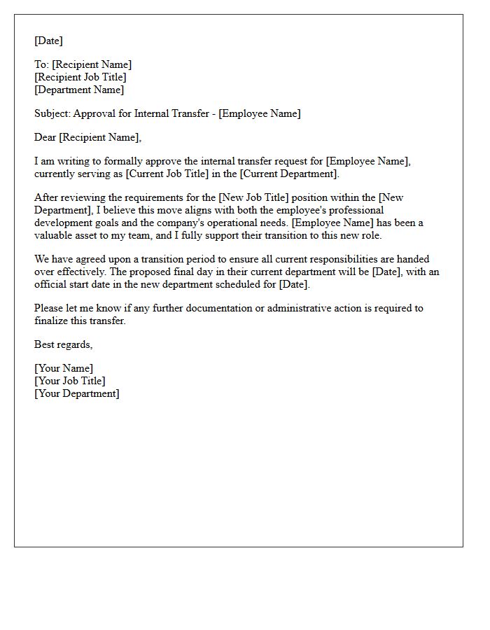 Managerial Approval for Transfer Letter