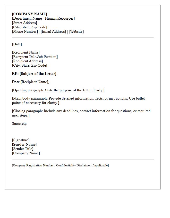 Official Human Resources Letterhead