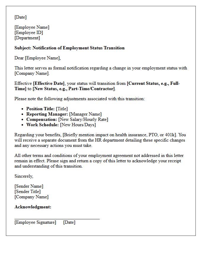 Effective Date of Status Transition
