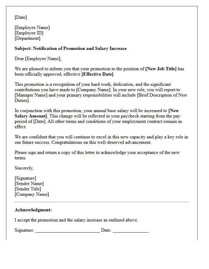 Salary Increase and Promotion Approval Letter