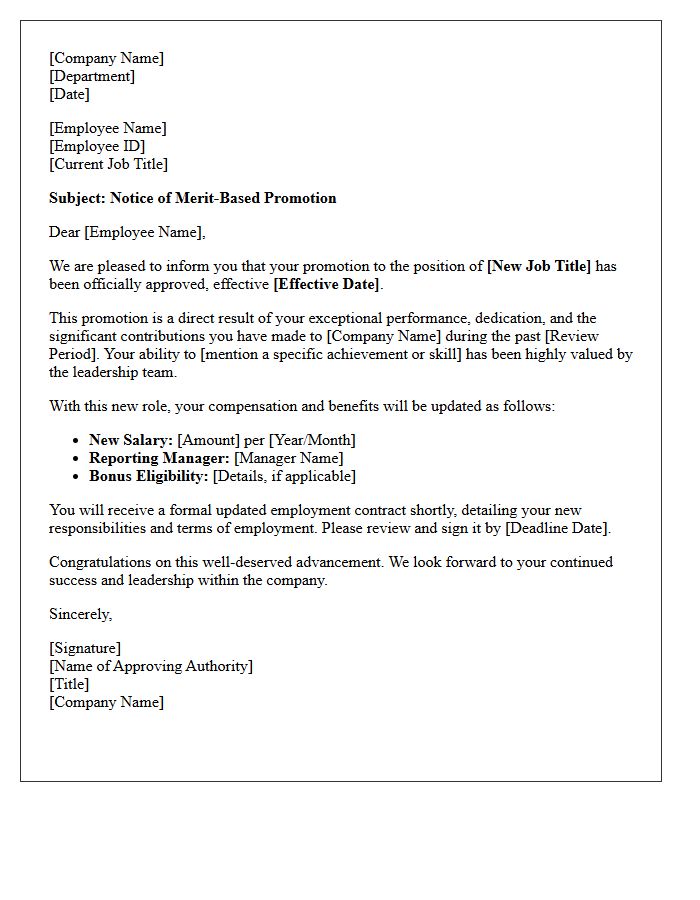 Merit Based Promotion Approval Letter