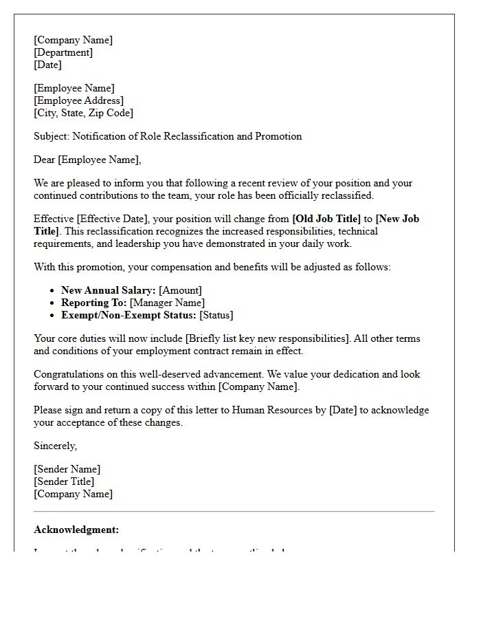 Role Reclassification Promotion Approval Letter