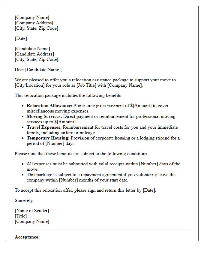 Relocation Package Offer Letter