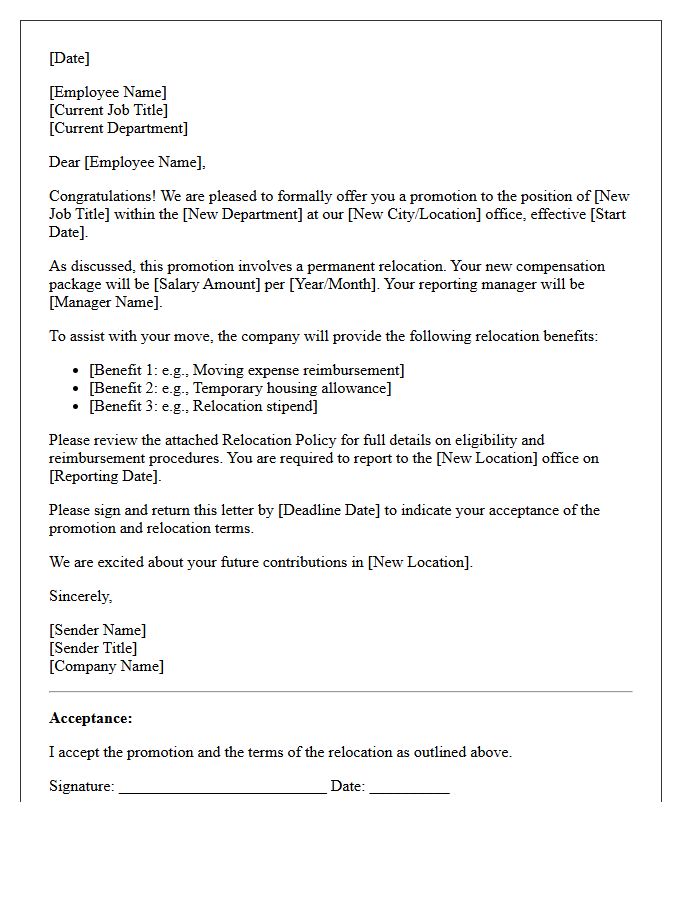 Promotional Transfer Relocation Letter